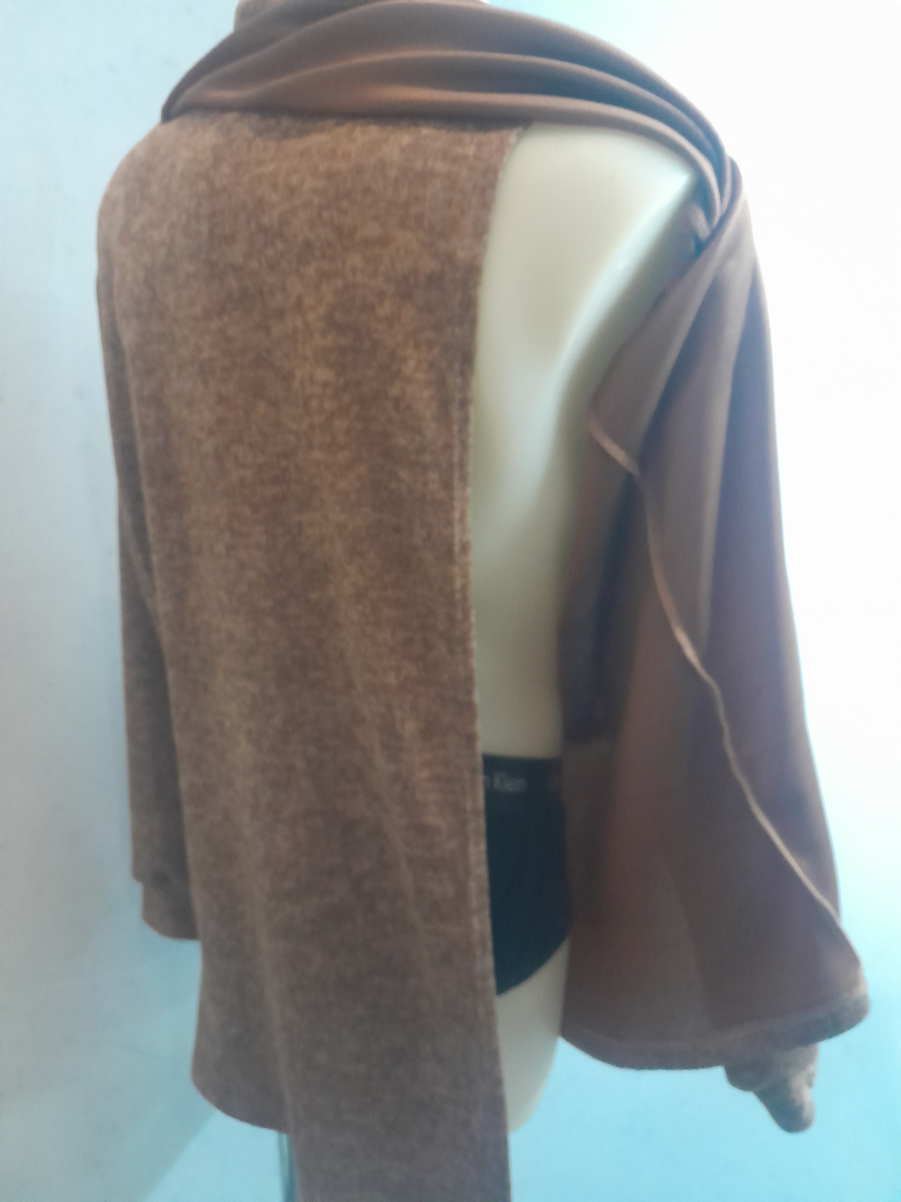 Men's Roll Collar Long Sleeve Top - Chestnut Marle