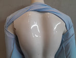 (L61) Ladies Nightie - Long Sleeves - POWDER BLUE with Blue & White Neck Band