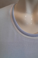 (L61) Ladies Nightie - Long Sleeves - POWDER BLUE with Blue & White Neck Band