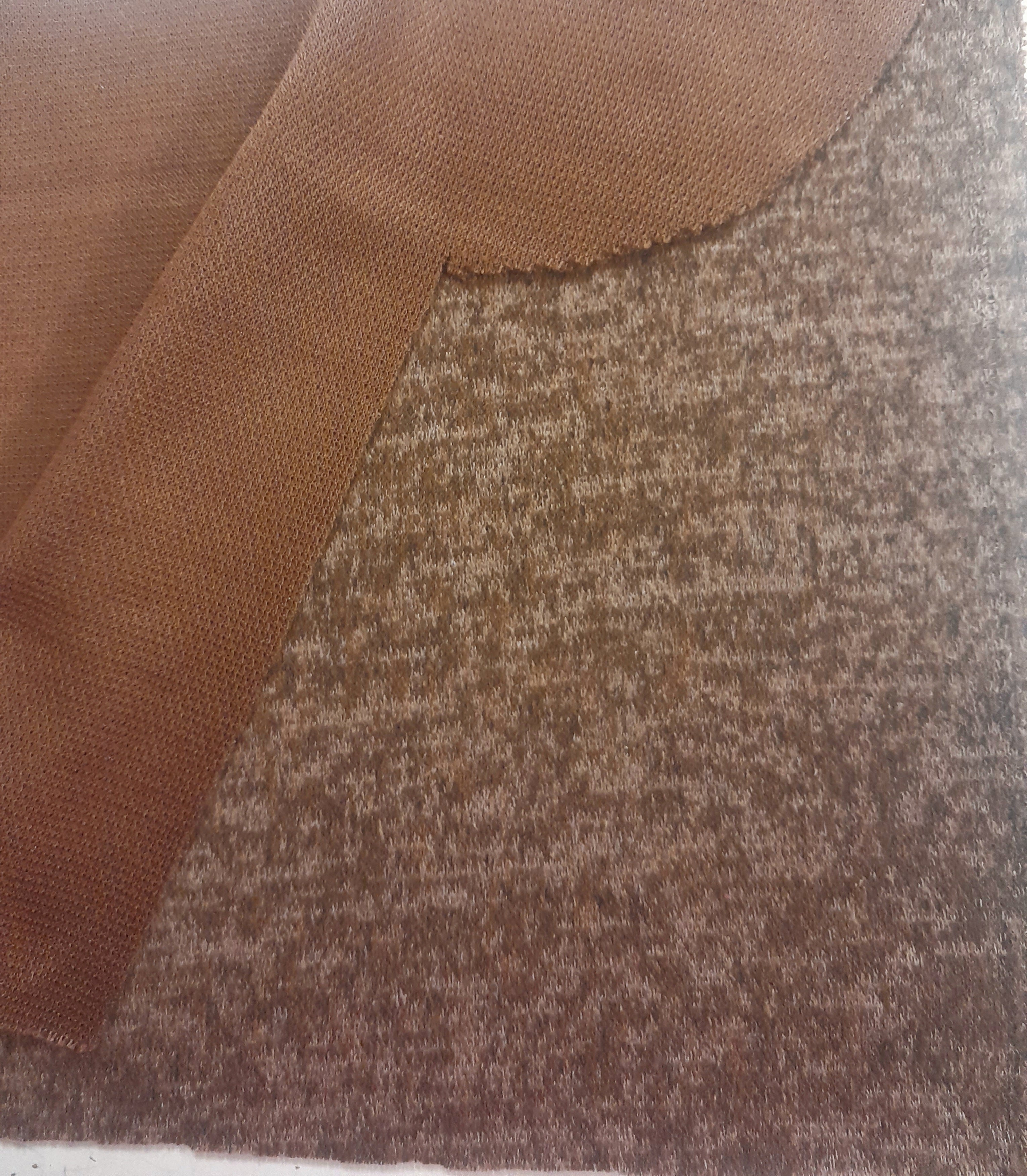 Men's Roll Collar Long Sleeve Top - Chestnut Marle