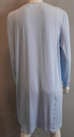(L61) Ladies Nightie - Long Sleeves - POWDER BLUE with Blue & White Neck Band
