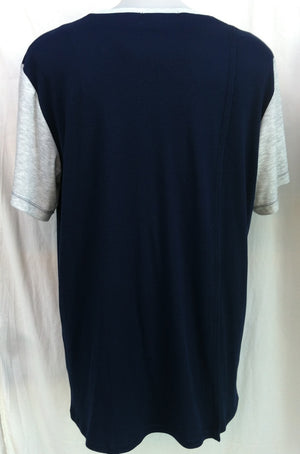 Sleep Tee - Short  Sleeves - NAVY with CONTRAST SLEEVES - Adaptive Fitz Clothing