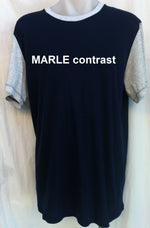 Sleep Tee - Short  Sleeves - NAVY with CONTRAST SLEEVES - Adaptive Fitz Clothing