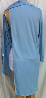 (L61) Ladies Nightie - Long Sleeves - POWDER BLUE with Blue & White Neck Band - Adaptive Fitz Clothing
