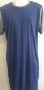 Night Shirt - Short  Sleeves - NAVY with CONTRAST SLEEVES - Adaptive Fitz Clothing