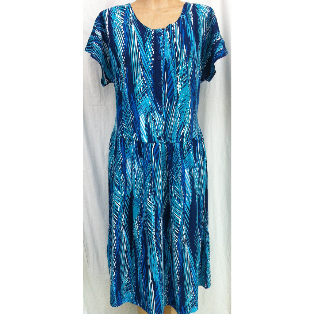(L4) DAINTREE - BLUE - Budget Split Back Day Dress - Adaptive Fitz Clothing