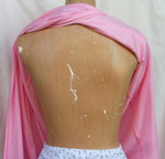 (L6) Ladies Nightie - Short  Sleeves - PINK with Blue & White Neck Band - Adaptive Fitz Clothing